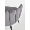 Scaun tapitat living/sufragerie Halmar K410, cadru metal, stil clasic, 65x62x85x50cm, catifea, gri