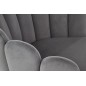 Scaun matlasat, spatar scoica, catifea gri si metal, 65x62x85x50 cm Scaun matlasat, spatar scoica, catifea gri si metal, 65x62x85x50 cm