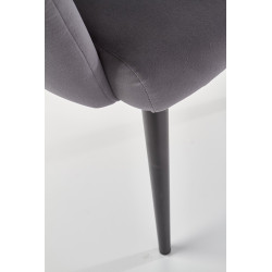 Scaun tapitat living/sufragerie Halmar K410, cadru metal,  stil clasic, 65x62x85x50cm, catifea, gri