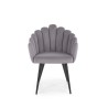 Scaun tapitat living/sufragerie Halmar K410, cadru metal, stil clasic, 65x62x85x50cm, catifea, gri