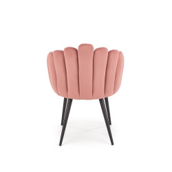 Scaun tapitat living/sufragerie Halmar K410, cadru metal,  stil clasic, 65x62x85x50cm, catifea, roz