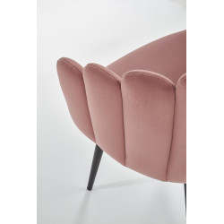 Scaun tapitat living/sufragerie Halmar K410, cadru metal,  stil clasic, 65x62x85x50cm, catifea, roz