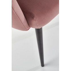 Scaun tapitat living/sufragerie Halmar K410, cadru metal,  stil clasic, 65x62x85x50cm, catifea, roz
