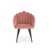 Scaun tapitat living/sufragerie Halmar K410, cadru metal,  stil clasic, 65x62x85x50cm, catifea, roz