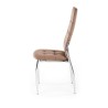 Scaun tapitat living/sufragerie Halmar K416, cadru metal, spatar matlasat, stil glamour, 43x54x101x47cm, stofa, bej
