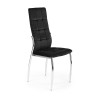 Scaun tapitat living/sufragerie Halmar K416, cadru metal, spatar matlasat, stil glamour, 43x54x101x47cm, stofa, negru