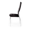 Scaun tapitat living/sufragerie Halmar K416, cadru metal, spatar matlasat, stil glamour, 43x54x101x47cm, stofa, negru