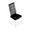 Scaun tapitat living/sufragerie Halmar K416, cadru metal, spatar matlasat, stil glamour, 43x54x101x47cm, stofa, negru