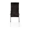 Scaun tapitat living/sufragerie Halmar K416, cadru metal, spatar matlasat, stil glamour, 43x54x101x47cm, stofa, negru