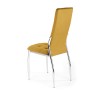 Scaun tapitat living/sufragerie Halmar K416, cadru metal, spatar matlasat, stil glamour, 43x54x101x47cm, stofa, galben