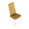 Scaun tapitat living/sufragerie Halmar K416, cadru metal, spatar matlasat, stil glamour, 43x54x101x47cm, stofa, galben
