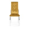 Scaun tapitat living/sufragerie Halmar K416, cadru metal, spatar matlasat, stil glamour, 43x54x101x47cm, stofa, galben