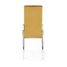 Scaun tapitat living/sufragerie Halmar K416, cadru metal, spatar matlasat, stil glamour, 43x54x101x47cm, stofa, galben