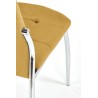 Scaun tapitat living/sufragerie Halmar K416, cadru metal, spatar matlasat, stil glamour, 43x54x101x47cm, stofa, galben