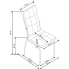 Scaun tapitat living/sufragerie Halmar K416, cadru metal, spatar matlasat, stil glamour, 43x54x101x47cm, stofa, galben