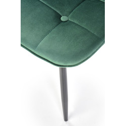 Scaun tapitat living/sufragerie Halmar K417, cadru metal, spatar matlasat, stil modern, 44x56x87x48cm, catifea, verde