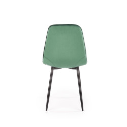 Scaun tapitat living/sufragerie Halmar K417, cadru metal, spatar matlasat, stil modern, 44x56x87x48cm, catifea, verde
