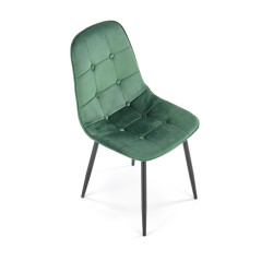 Scaun tapitat living/sufragerie Halmar K417, cadru metal, spatar matlasat, stil modern, 44x56x87x48cm, catifea, verde