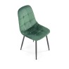 Scaun tapitat living/sufragerie Halmar K417, cadru metal, spatar matlasat, stil modern, 44x56x87x48cm, catifea, verde