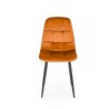 Scaun tapitat living/sufragerie Halmar K417, cadru metal, spatar matlasat, stil modern, 44x56x87x48cm, catifea, maro