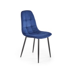 Scaun tapitat living/sufragerie Halmar K417, cadru metal, spatar matlasat, stil modern, 44x56x87x48cm, catifea, albastru
