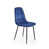 Scaun tapitat living/sufragerie Halmar K417, cadru metal, spatar matlasat, stil modern, 44x56x87x48cm, catifea, albastru