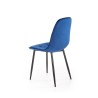 Scaun tapitat living/sufragerie Halmar K417, cadru metal, spatar matlasat, stil modern, 44x56x87x48cm, catifea, albastru