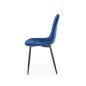 Scaun modern Aria, tapiterie catifea bleumarin, cadru otel negru Scaun modern Aria, tapiterie catifea bleumarin, cadru otel negru