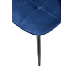 Scaun tapitat living/sufragerie Halmar K417, cadru metal, spatar matlasat, stil modern, 44x56x87x48cm, catifea, albastru