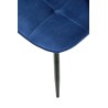 Scaun tapitat living/sufragerie Halmar K417, cadru metal, spatar matlasat, stil modern, 44x56x87x48cm, catifea, albastru