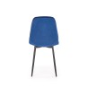 Scaun tapitat living/sufragerie Halmar K417, cadru metal, spatar matlasat, stil modern, 44x56x87x48cm, catifea, albastru