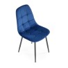Scaun tapitat living/sufragerie Halmar K417, cadru metal, spatar matlasat, stil modern, 44x56x87x48cm, catifea, albastru