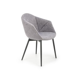 Scaun living/sufragerie Halmar K420, cadru metal,  stil scandinav, 60x52x82x48cm, textil, gri