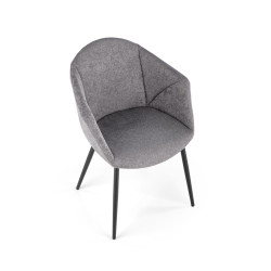 Scaun living/sufragerie Halmar K420, cadru metal,  stil scandinav, 60x52x82x48cm, textil, gri