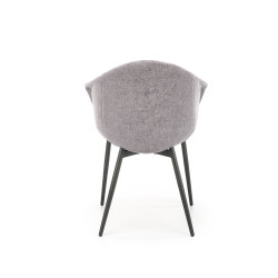 Scaun living/sufragerie Halmar K420, cadru metal,  stil scandinav, 60x52x82x48cm, textil, gri