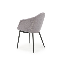 Scaun living/sufragerie Halmar K420, cadru metal,  stil scandinav, 60x52x82x48cm, textil, gri