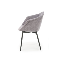 Scaun living/sufragerie Halmar K420, cadru metal,  stil scandinav, 60x52x82x48cm, textil, gri
