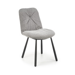 Scaun living/sufragerie Halmar K422, cadru metal,  stil clasic, 51x61x87x51cm, textil, gri
