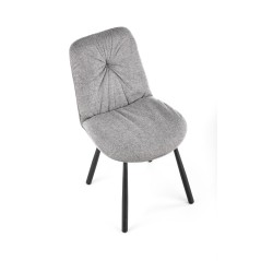 Scaun living/sufragerie Halmar K422, cadru metal,  stil clasic, 51x61x87x51cm, textil, gri