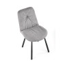 Scaun living/sufragerie Halmar K422, cadru metal, stil clasic, 51x61x87x51cm, textil, gri