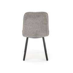 Scaun living/sufragerie Halmar K422, cadru metal,  stil clasic, 51x61x87x51cm, textil, gri