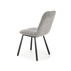 Scaun living/sufragerie Halmar K422, cadru metal,  stil clasic, 51x61x87x51cm, textil, gri