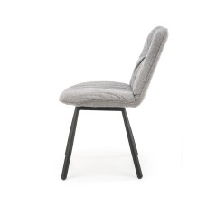 Scaun living/sufragerie Halmar K422, cadru metal,  stil clasic, 51x61x87x51cm, textil, gri