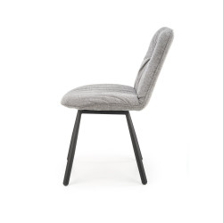 Scaun living/sufragerie Halmar K422, cadru metal,  stil clasic, 51x61x87x51cm, textil, gri