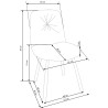 Scaun living/sufragerie Halmar K422, cadru metal, stil clasic, 51x61x87x51cm, textil, gri