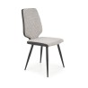 Scaun living/sufragerie Halmar K424, cadru metal, stil clasic, 45x54x91x48cm, textil/piele, gri/negru
