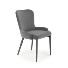 Scaun tapitat living/sufragerie Halmar K425, cadru metal, stil clasic, 55x57x86x48cm, catifea, gri