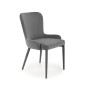 Scaun tapitat Gloria, design elegant, tapiterie catifea gri, inaltime 86 cm
