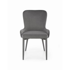Scaun tapitat Gloria, design elegant, tapiterie catifea gri, inaltime 86 cm
