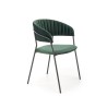 Scaun tapitat living/sufragerie Halmar K426, cadru metal, stil clasic, 57x54x79x48cm, catifea, verde